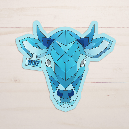 Geometric Cow Sticker || Sun Fire Ridge