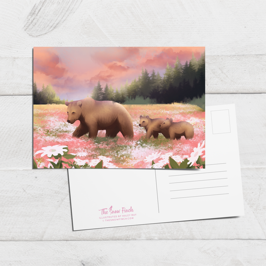 Wildflower Bears Postcard Set || Alaska Illustration