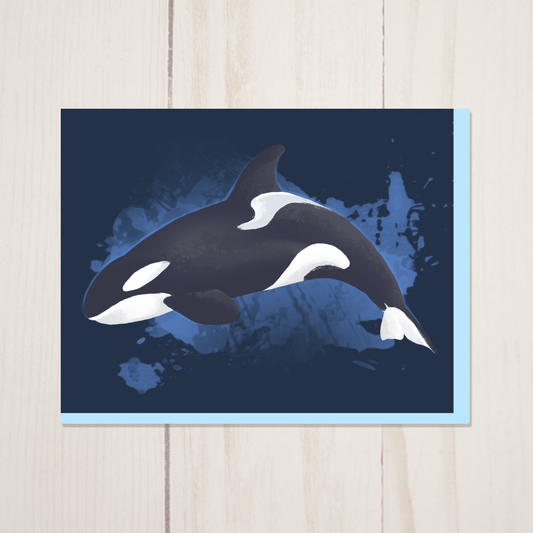 Orca Killer Whale Greeting Card with Envelope