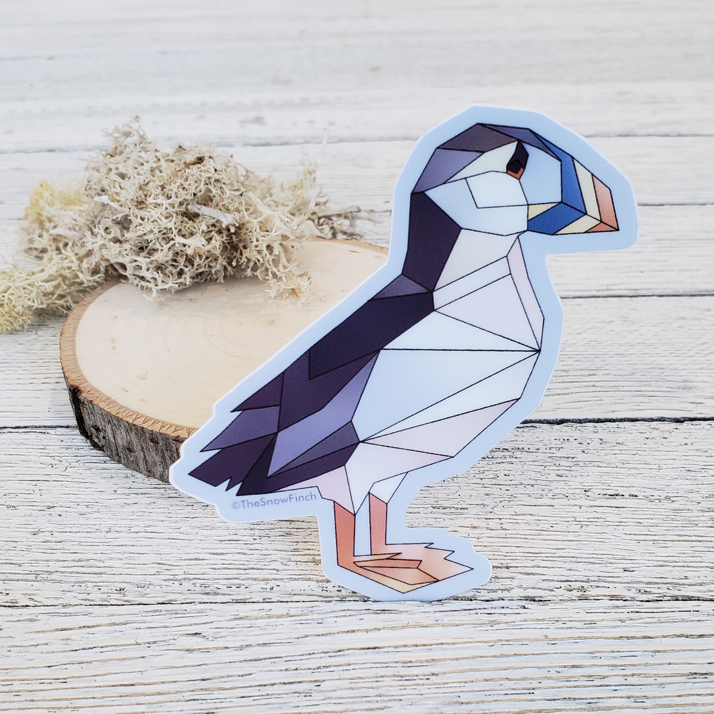 Geometric Horned Puffin Sticker || Waterproof Vinyl