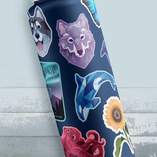 Alaska Fireweed Black Bear Sticker || Waterproof Vinyl