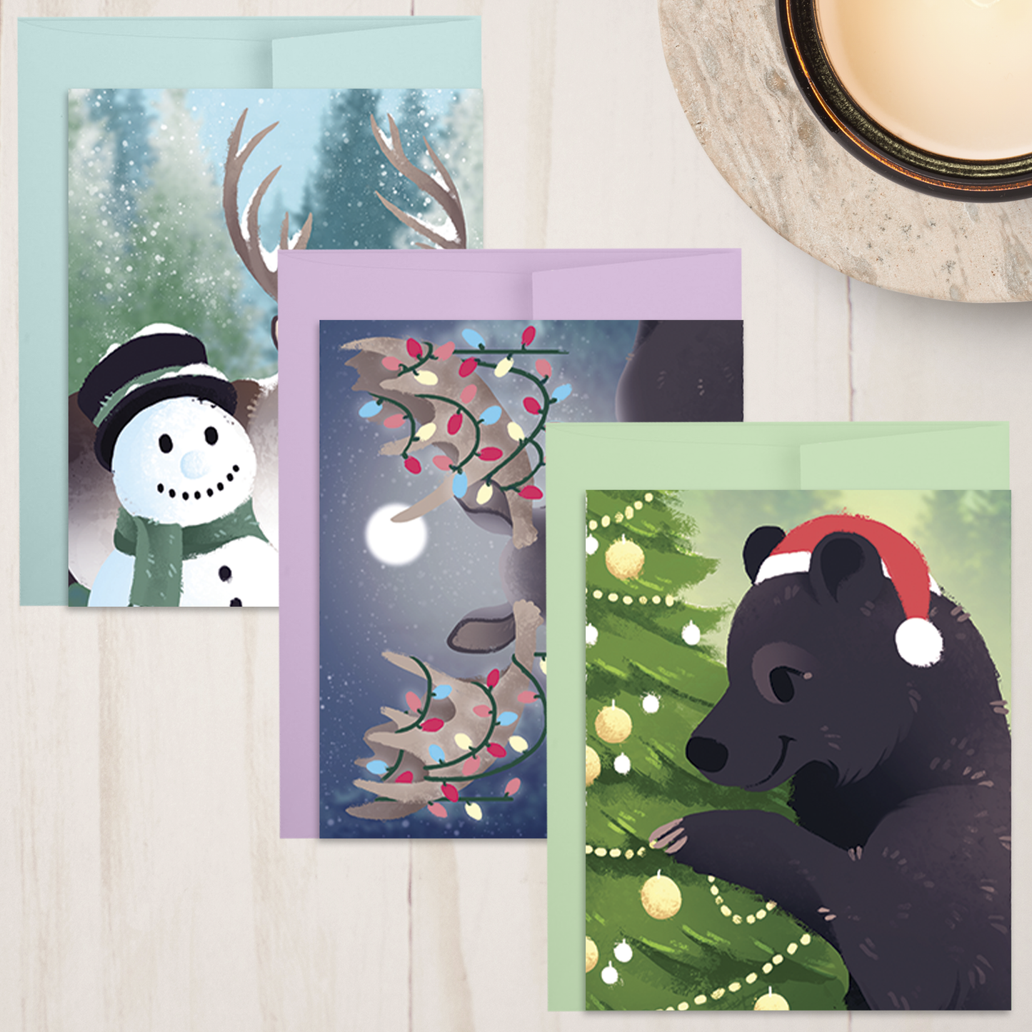 Festive Animal Christmas Stationery Set