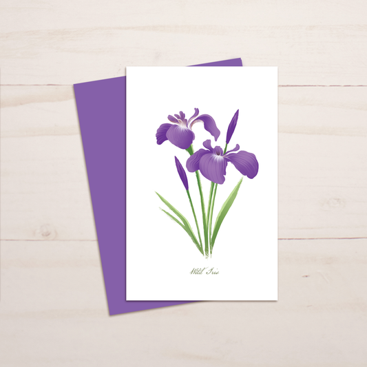 Wild Iris Floral Greeting Card || A9