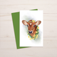 Floral Baby Cow Greeting Card || A9