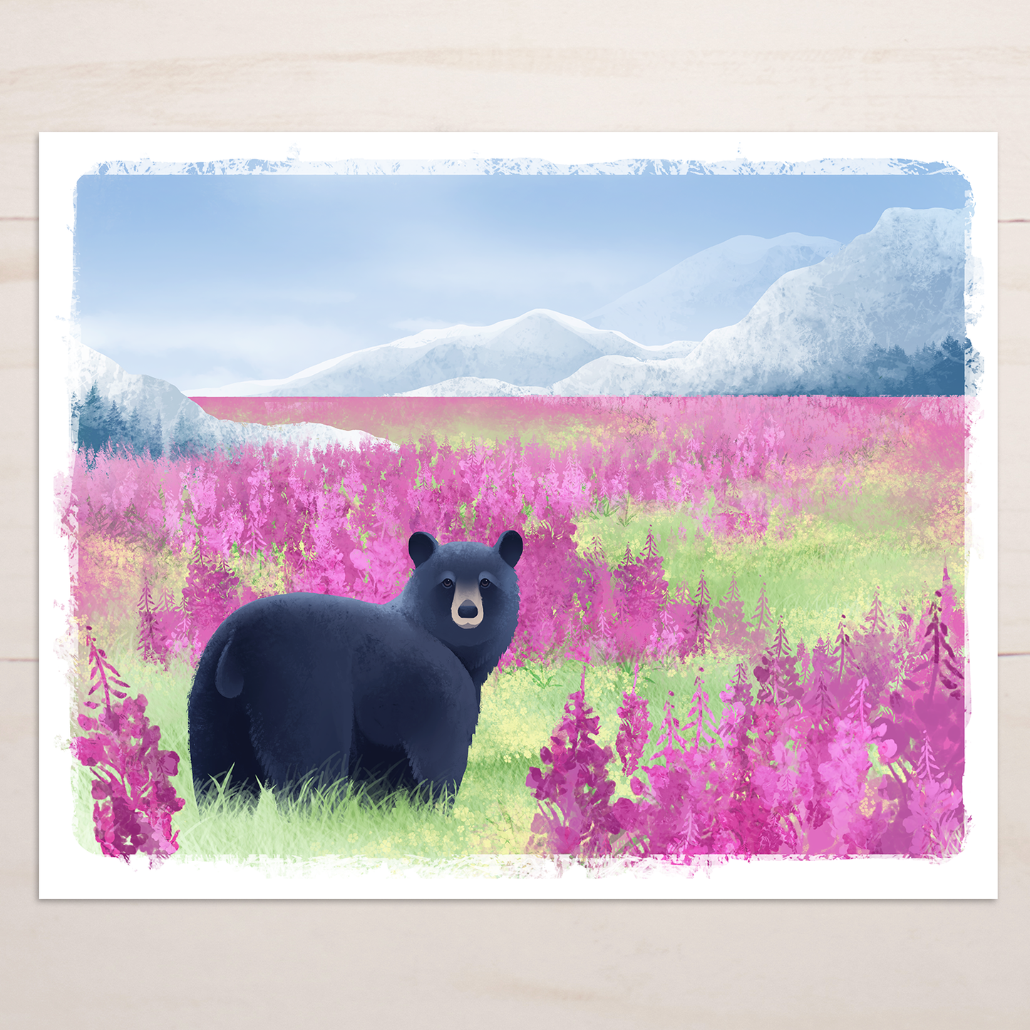 Fireweed Bear Art Print