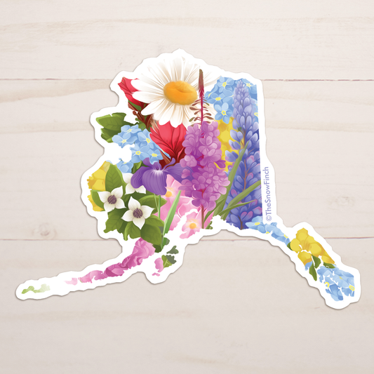 Alaska State Floral Wildflower Sticker || Waterproof Vinyl