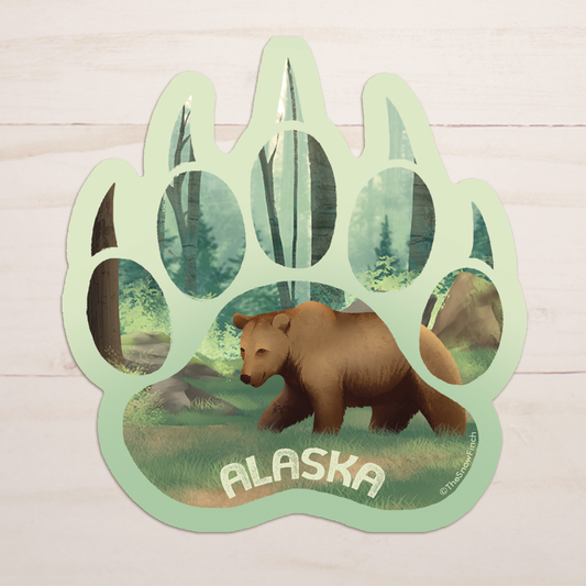 Alaska Grizzly Bear Paw Sticker || Waterproof Vinyl