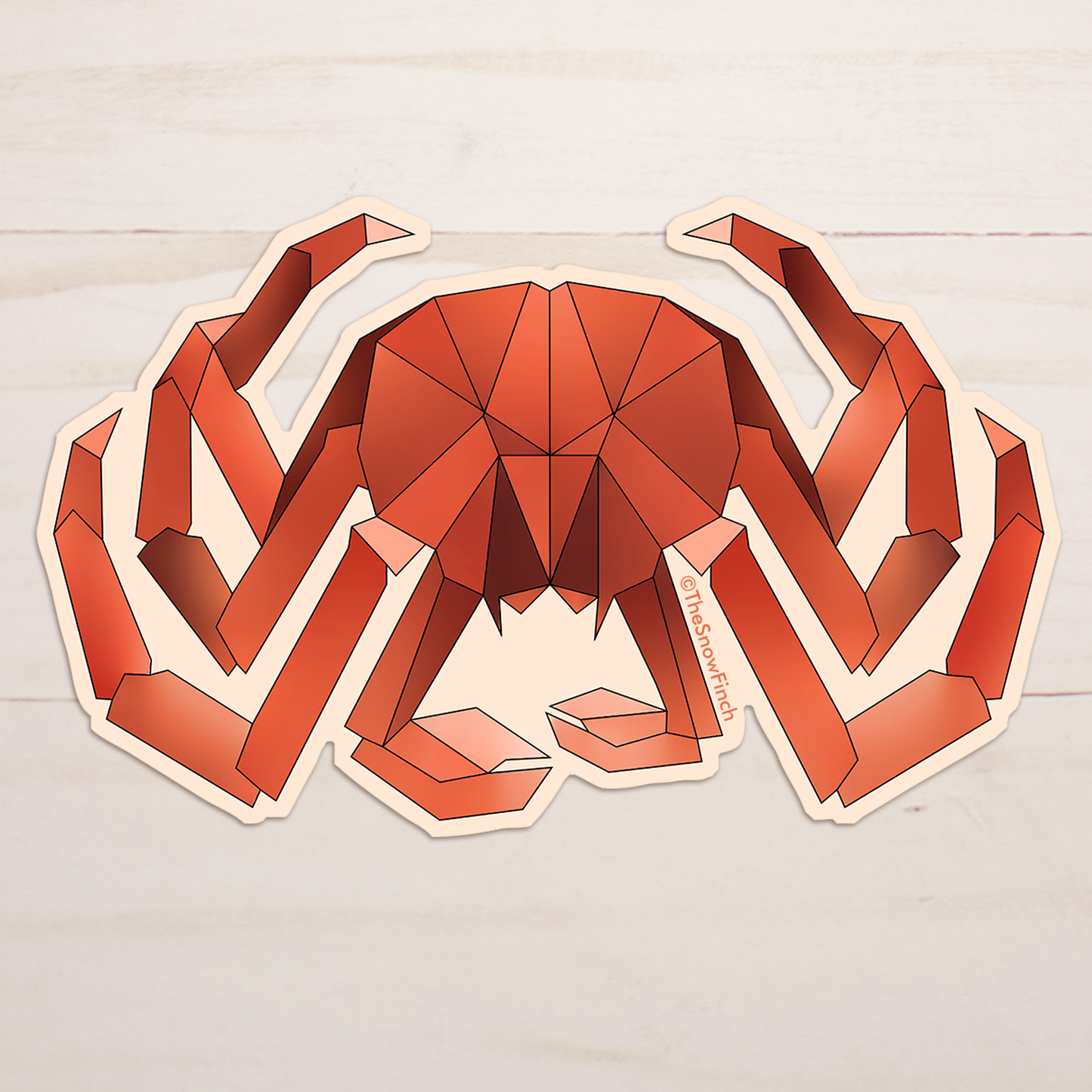 Geometric King Crab Sticker || Waterproof Vinyl