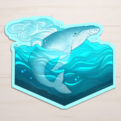 Whale Cube Sticker || Waterproof Vinyl