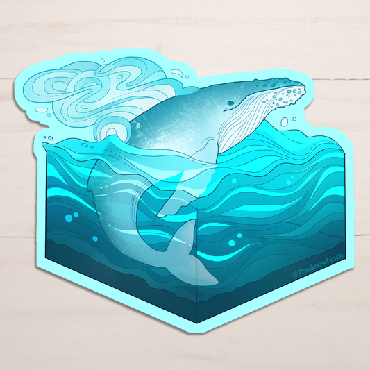 Whale Cube Sticker || Waterproof Vinyl
