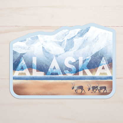 Alaska Mountain Caribou Sticker || Waterproof Vinyl