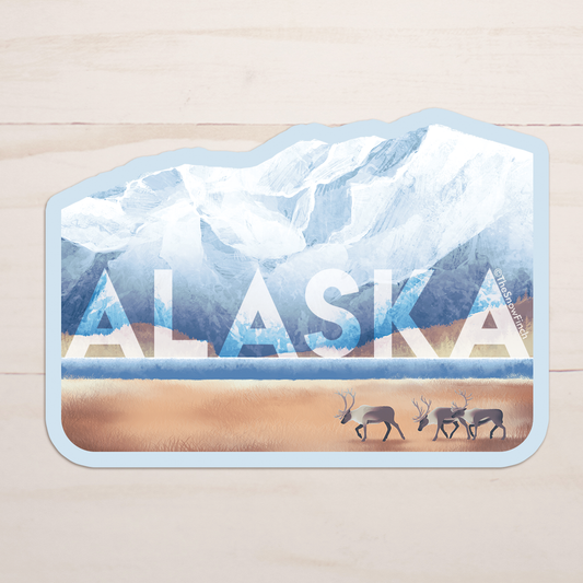 Alaska Mountain Caribou Sticker || Waterproof Vinyl