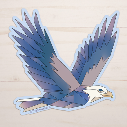 Geometric Bald Eagle Sticker || Waterproof Vinyl