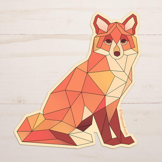 Geometric Red Fox Sticker || Waterproof Vinyl