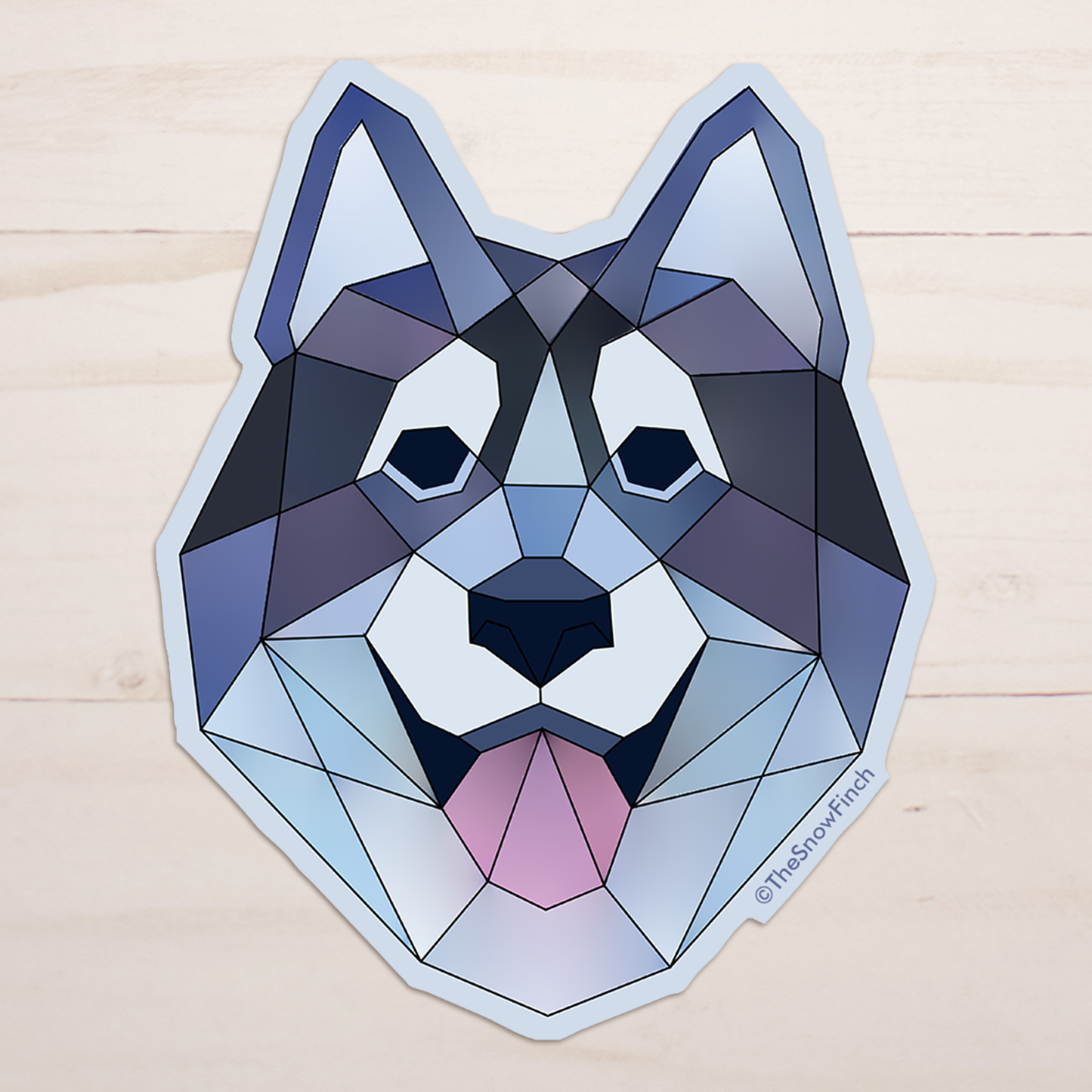 Geometric Husky Dog Sticker