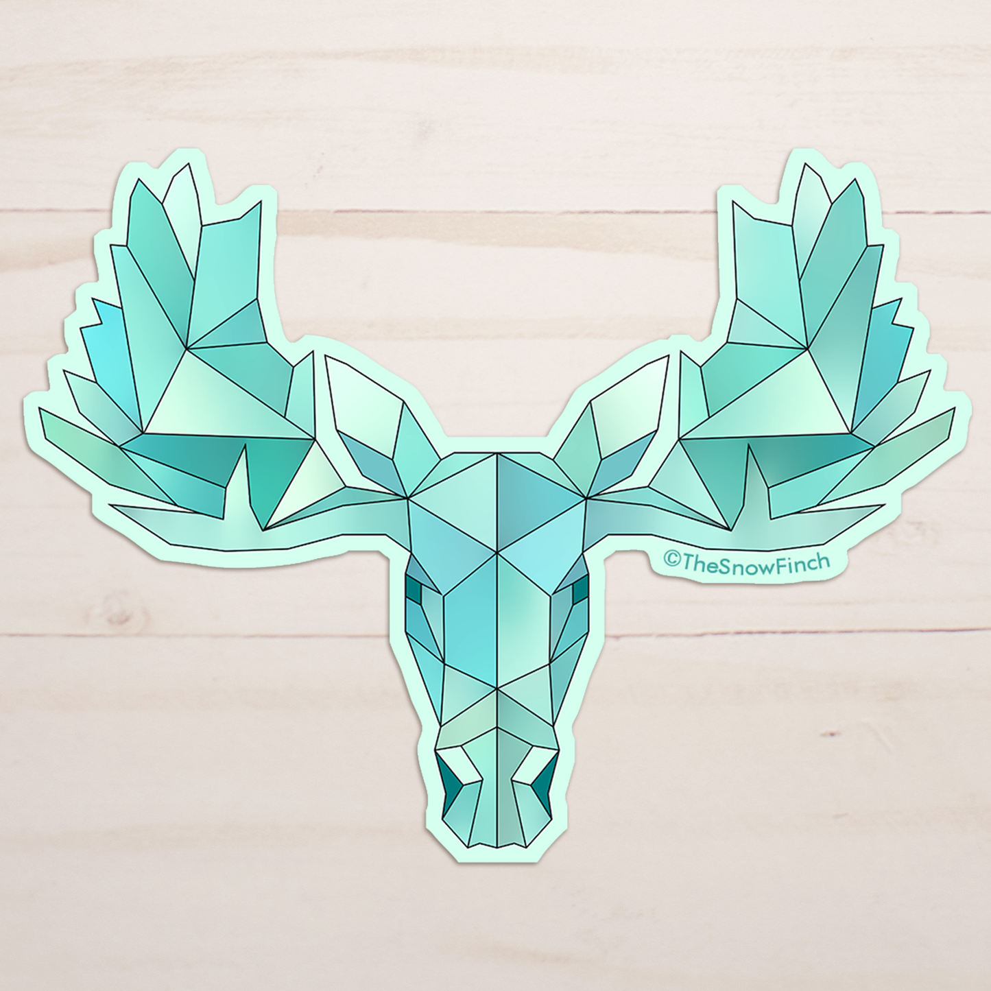 Geometric Moose Sticker || Waterproof Vinyl