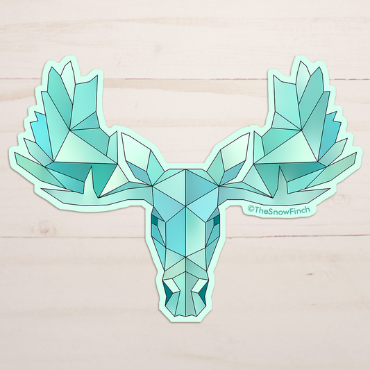 Geometric Moose Sticker || Waterproof Vinyl