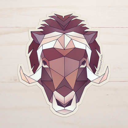 Geometric Musk Ox Sticker || Waterproof Vinyl