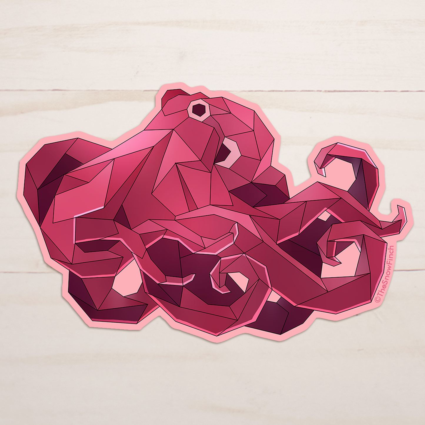 Geometric Pacific Octopus Sticker || Waterproof Vinyl