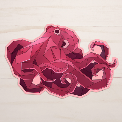 Geometric Pacific Octopus Sticker || Waterproof Vinyl