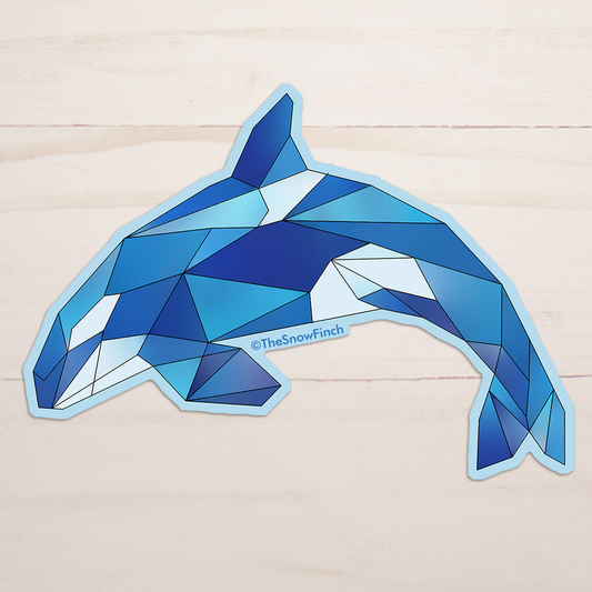Geometric Orca Whale Sticker || Waterproof Vinyl