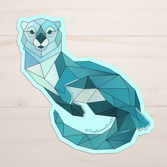 Geometric Sea Otter Sticker || Waterproof Vinyl