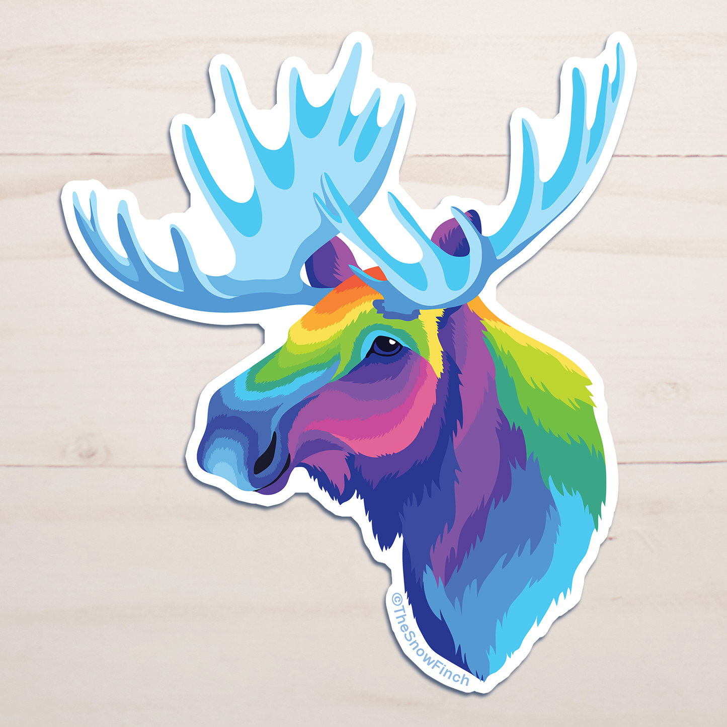 Moose Colorful Pop Art Sticker || Waterproof Vinyl