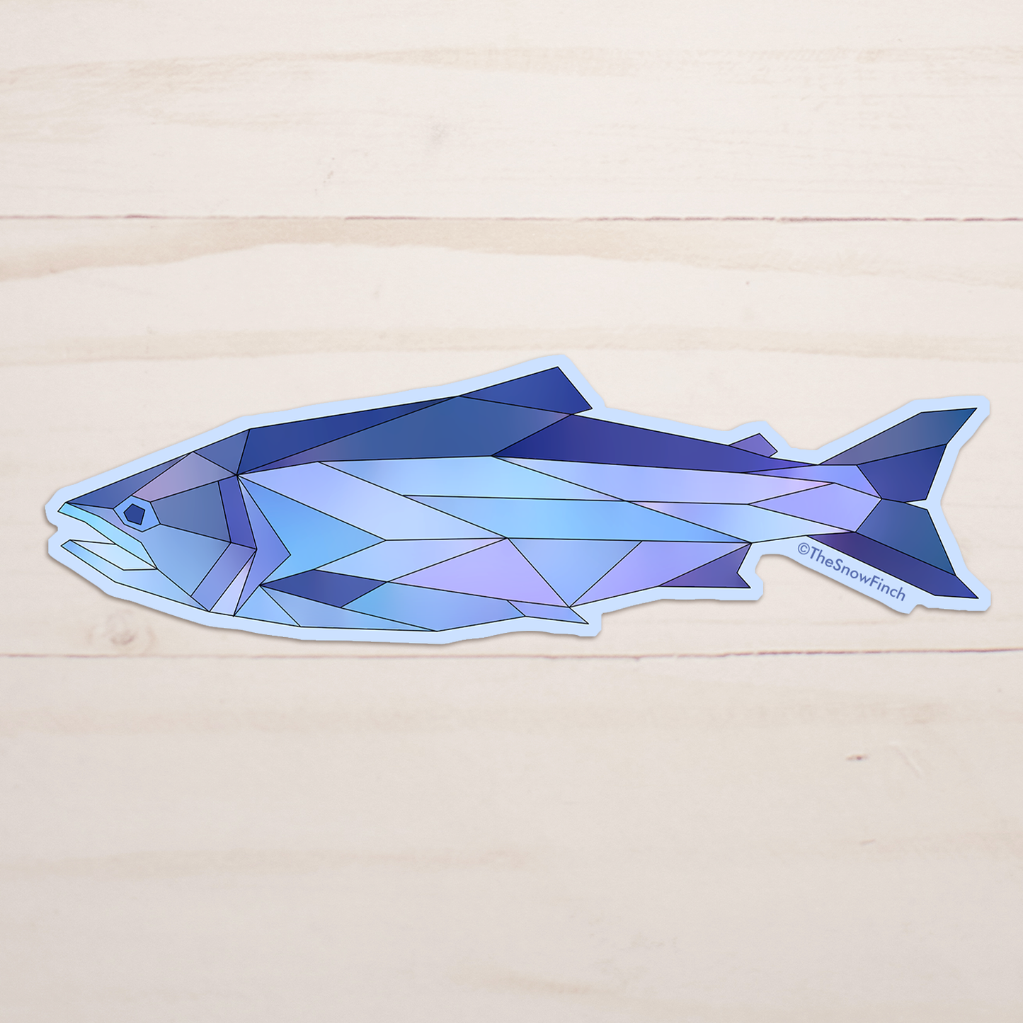 Geometric Salmon Fish Sticker || Waterproof Vinyl