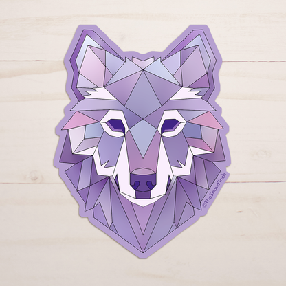 Geometric Wolf Sticker || Waterproof Vinyl